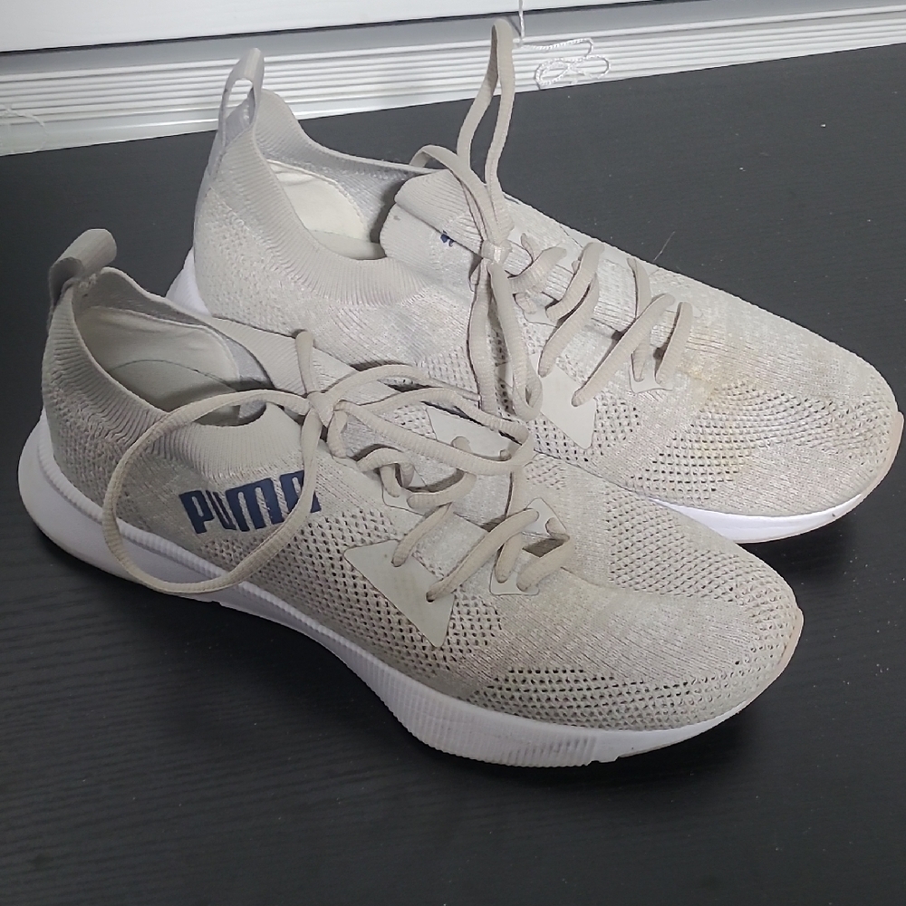 Puma Light Gray Knit Sneakers